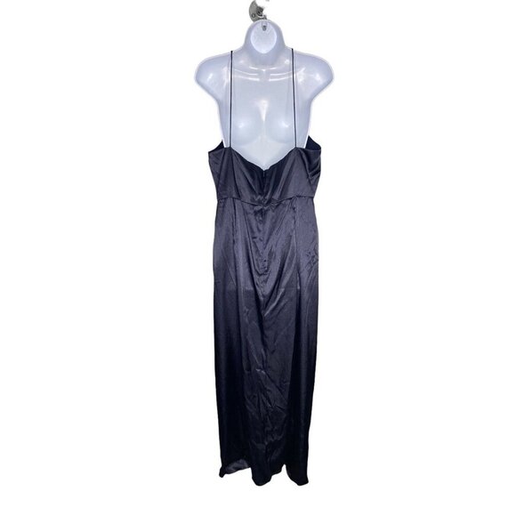 After Six Halter Midi Dress With Draped Tulip Skirt In Midnight Navy Size 16 - Picture 6 of 9